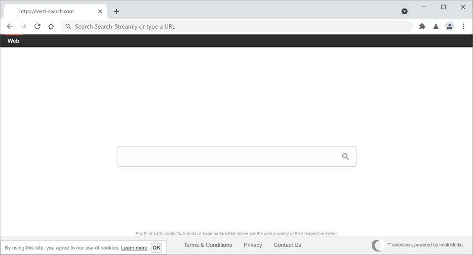 Image: Verti-search.com browser hijacker