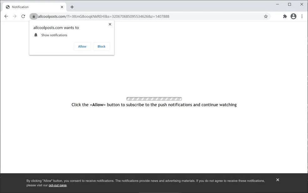 Remove Allcoolposts.com pop-up ads (Virus Removal Guide) 1 Image: Chrome browser is redirected to Allcoolposts.com
