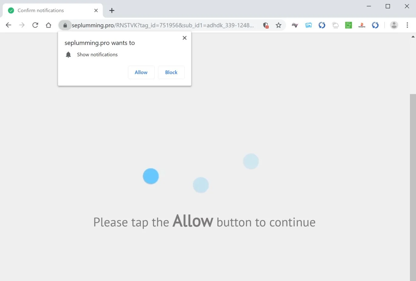 How to remove Seplumming.pro pop-up ads (Virus Removal Guide) 1 Image: Chrome browser is redirected to Seplumming.pro