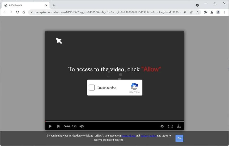 Remove Izationsuchasr.xyz pop-up ads (Virus Removal Guide) 1 Image: Chrome browser is redirected to Izationsuchasr.xyz
