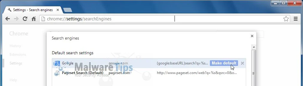Pageset Search Chrome removal [Image: Pageset Search Chrome removal