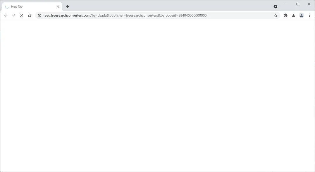 Image: Chrome browser is redirected to FreeSearchConverters Search