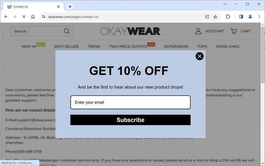 Okaywear.com scam