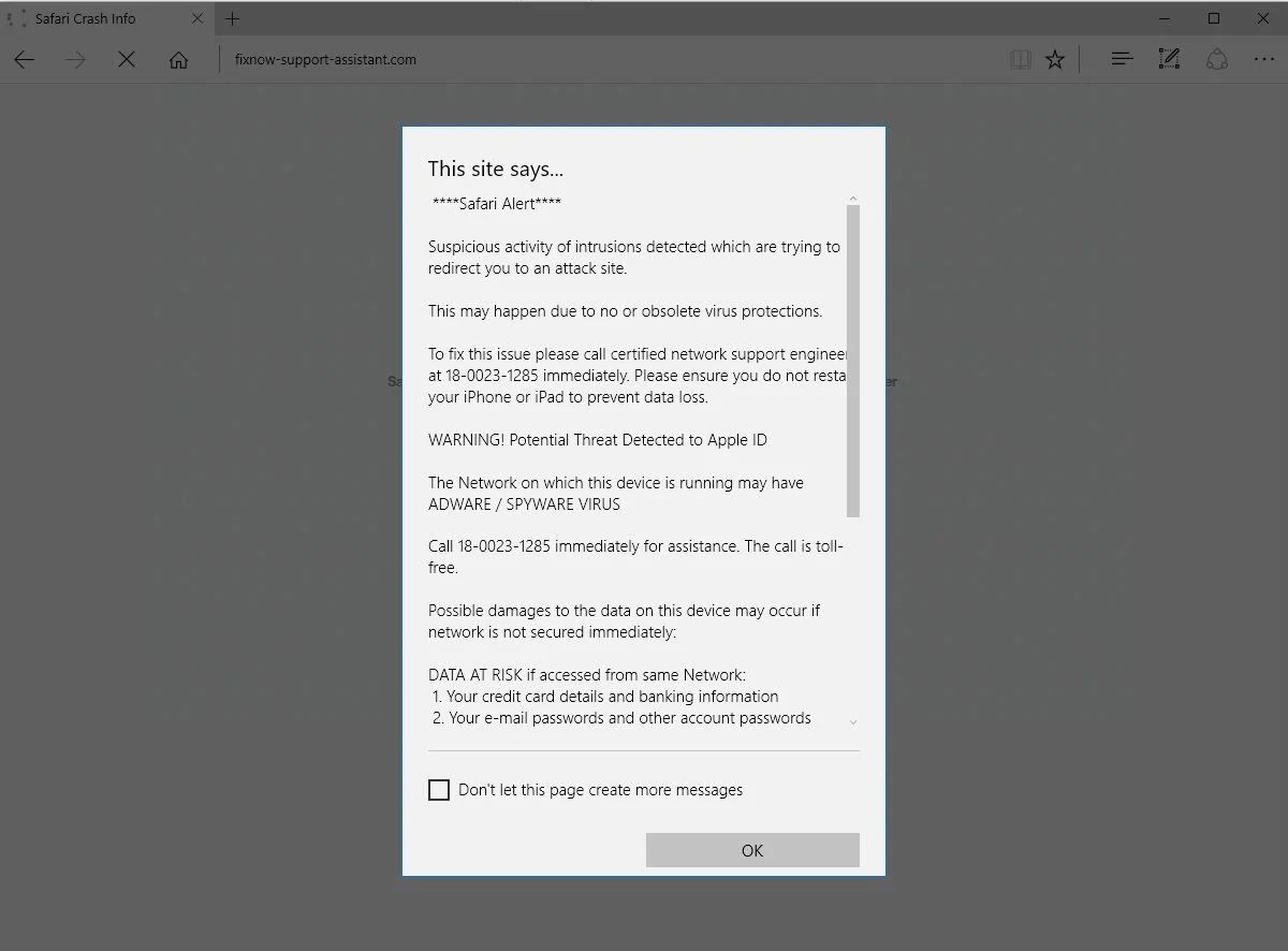 Fixnow-support-assistant.com adware