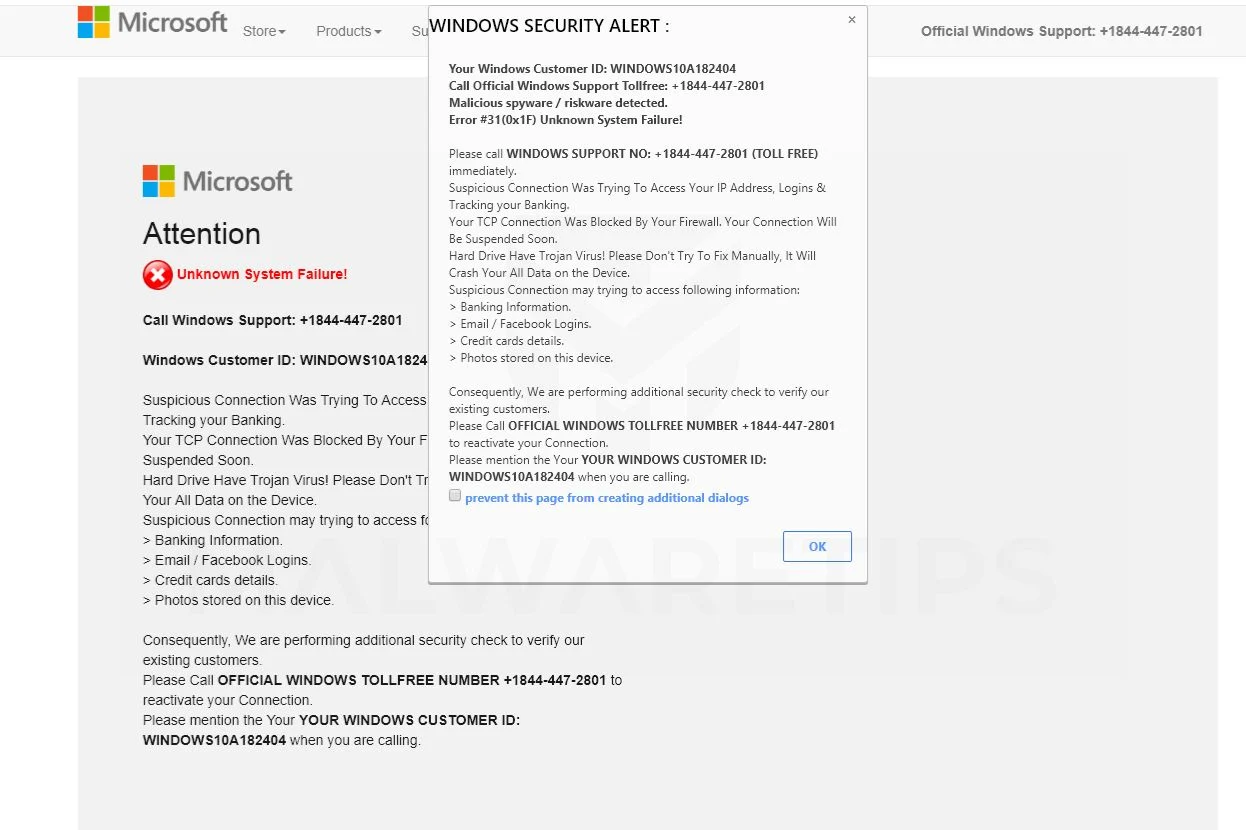 How to remove "Error # 31(0x1F)" Pop-ups (Microsoft Scam) 1 Image: Error #31(0x1F) Microsoft Support Scam