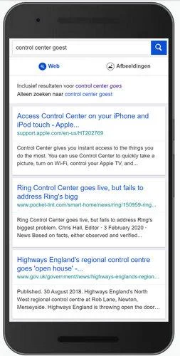 Image: Yahoo Search redirect on Android phone