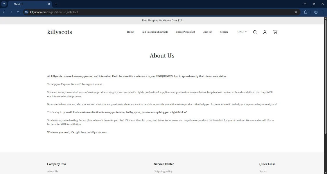 Killyscots.com scam