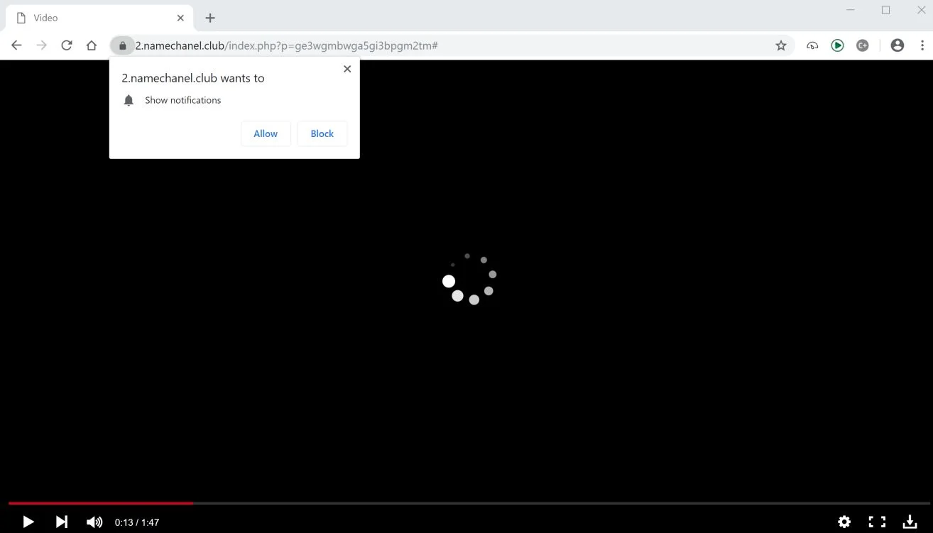 How to remove Namechanel.club pop-up ads (Virus Removal Guide) 1 Image: Chrome browser is redirected to the Namechanel.club site