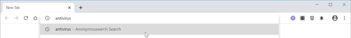 Image: Chrome browser is redirected to AnonymoSearch Search