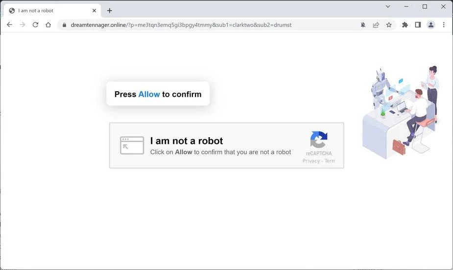 Remove Dreamtennager.online Pop-up Ads (Virus Removal Guide) 1 Image: Chrome browser is redirected to Dreamtennager.online