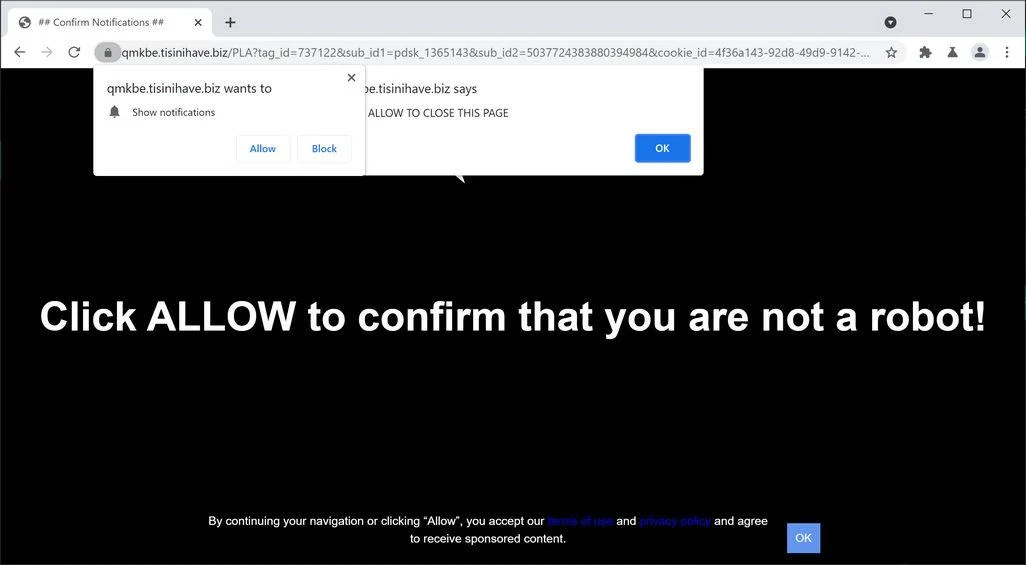 Remove Tisinihave.biz pop-up ads (Virus Removal Guide) 1 Image: Chrome browser is redirected to Tisinihave.biz