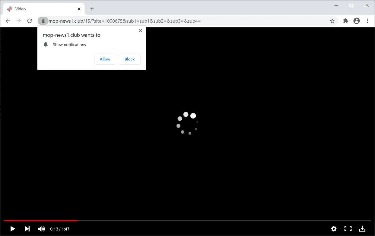 Remove Mop-news1.club pop-up ads (Virus Removal Guide) 1 Image: Chrome browser is redirected to Mop-news1.club