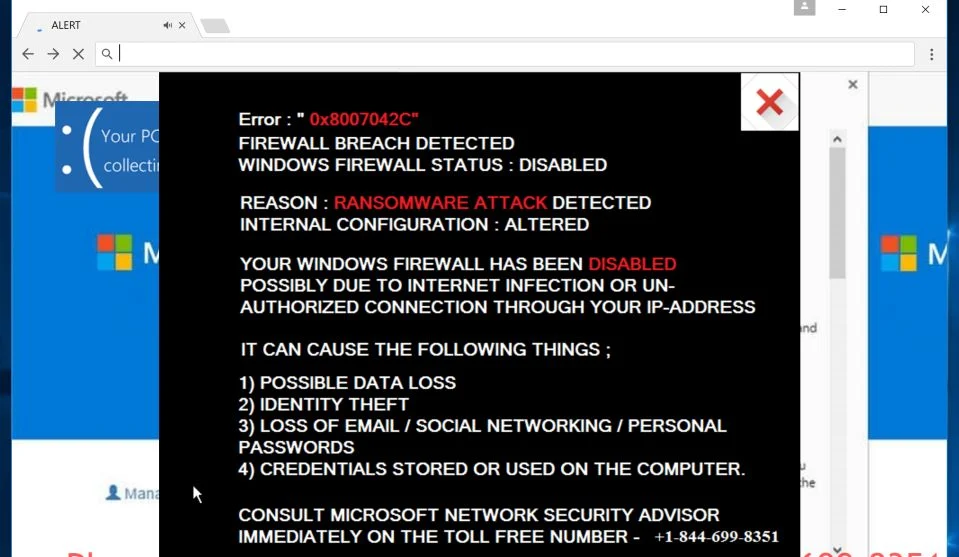 Firewall Breach Detected Scam Firewall Breach Detected Popup Scam