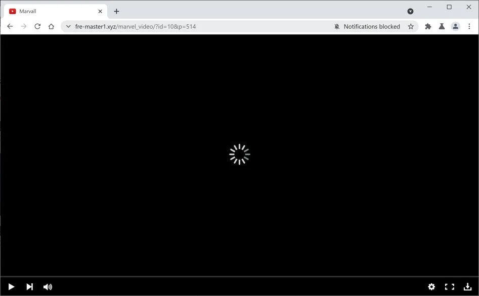 Image: Chrome browser is redirected to Fre-master1.xyz
