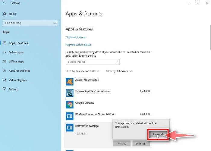 Windows 10: Complete the uninstall process