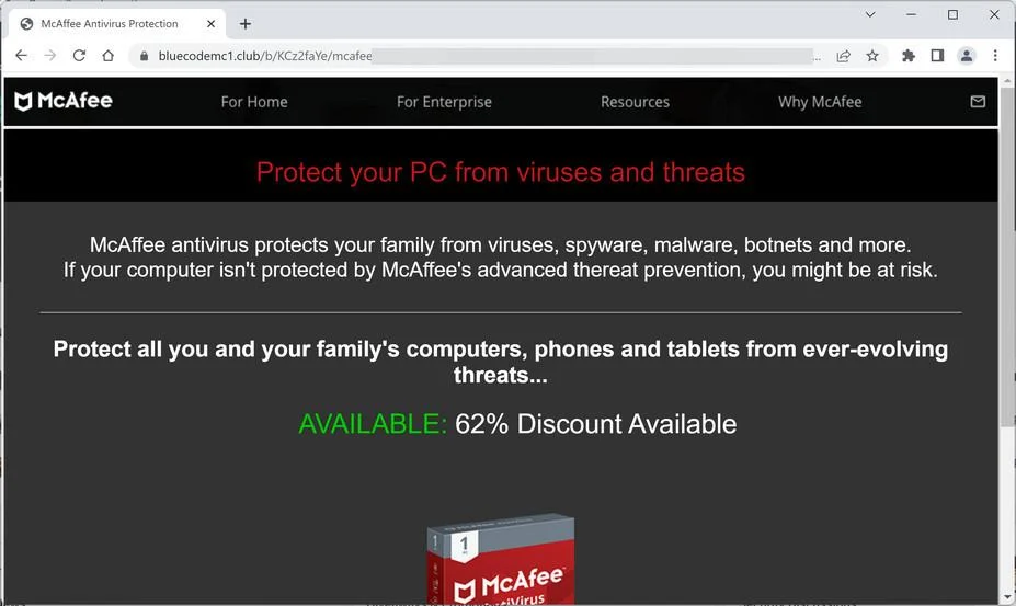 Image: Bluecodemc1.club Mac browser hijacker