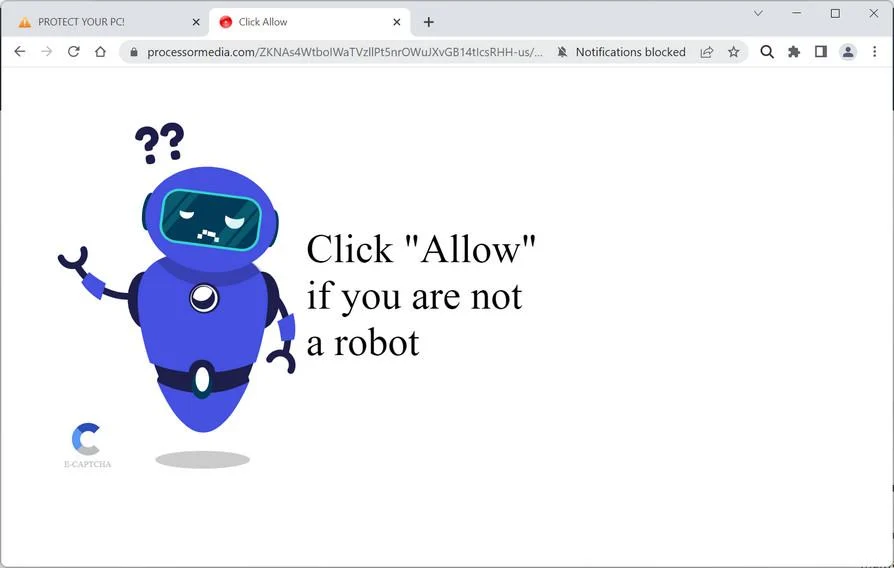 Image: Chrome browser is redirected to Processormedia.comImage: Chrome browser is redirected to Processormedia.com