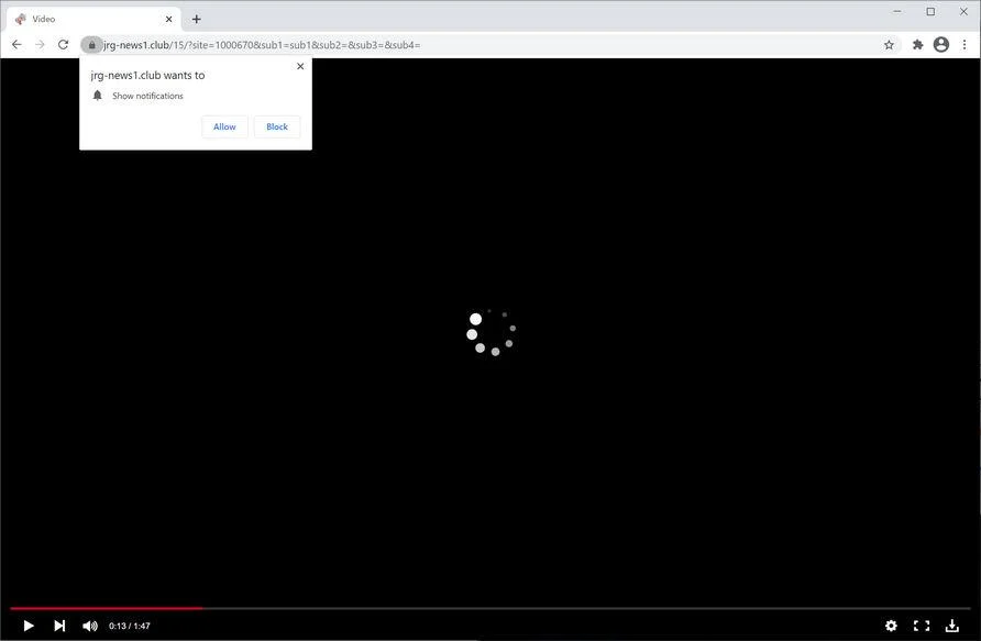 Remove Jrg-news1.club pop-up ads (Virus Removal Guide) 1 Image: Chrome browser is redirected to Jrg-news1.club