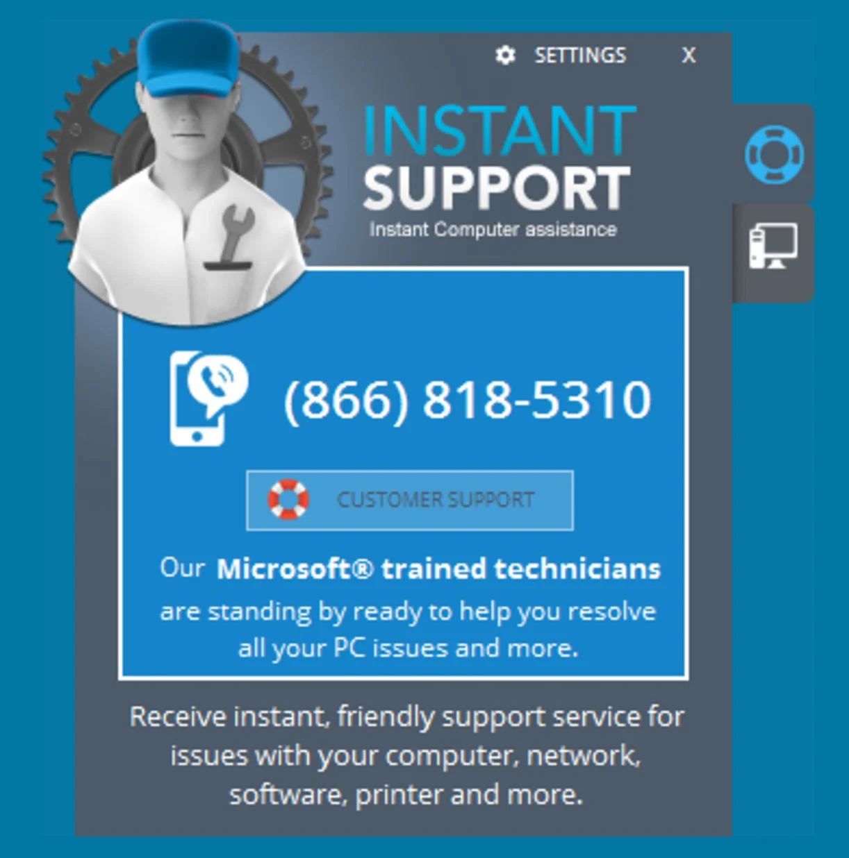 InstantSupport pop-up ads InstantSupport adware