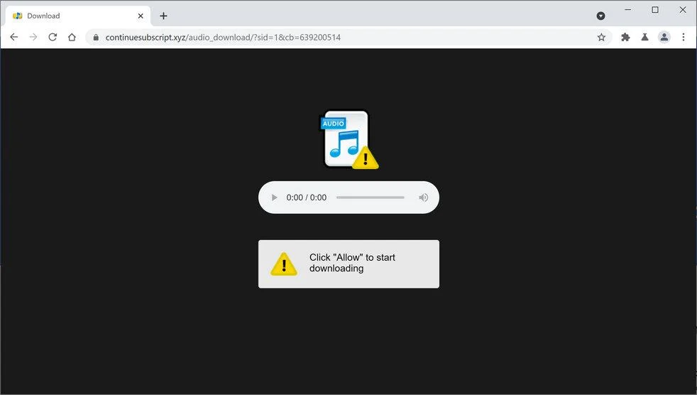 Remove Continuesubscript.xyz pop-up ads (Virus Removal Guide) 1 Image: Chrome browser is redirected to Continuesubscript.xyz