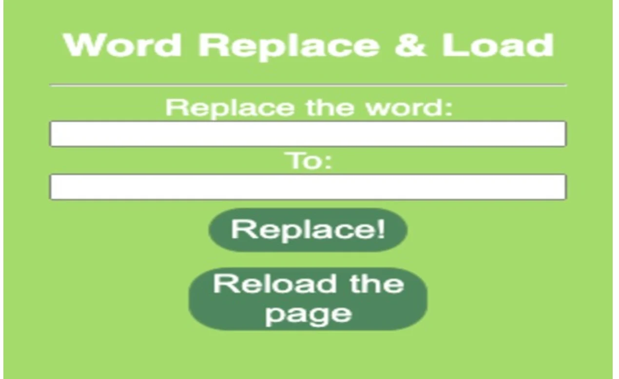 Image: Word Replace And Load Chrome Extension