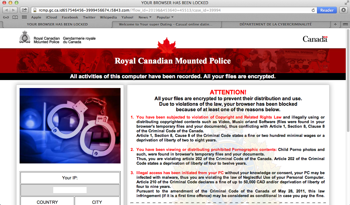 [Image: Your Browser Has Been Blocked Up Mac OS X scam]