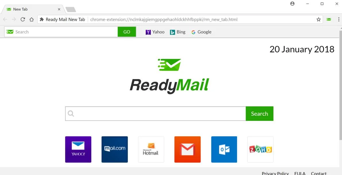 Ready Mail New Tab redirect virus