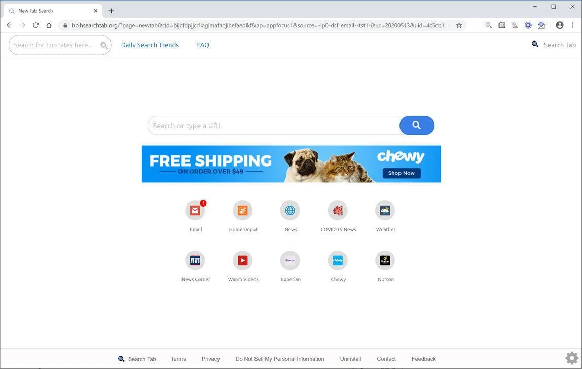 Remove Search Tab browser hijacker (Virus Removal Guide) 1 Image: Chrome browser is redirected to Search Tab