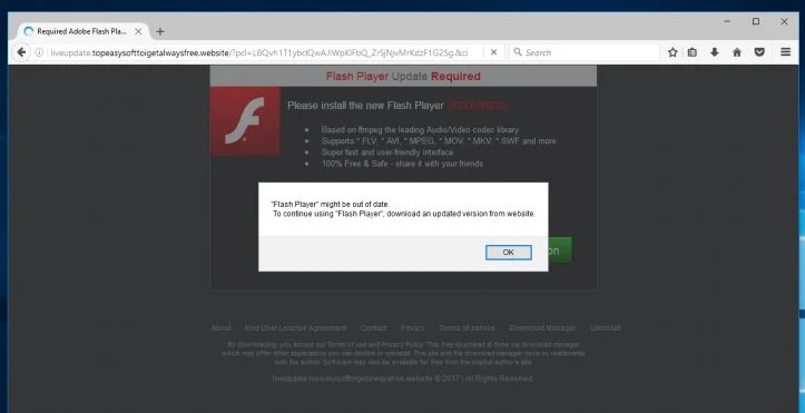 Liveupdate.topeasysofttoigetalwaysfree.website virus