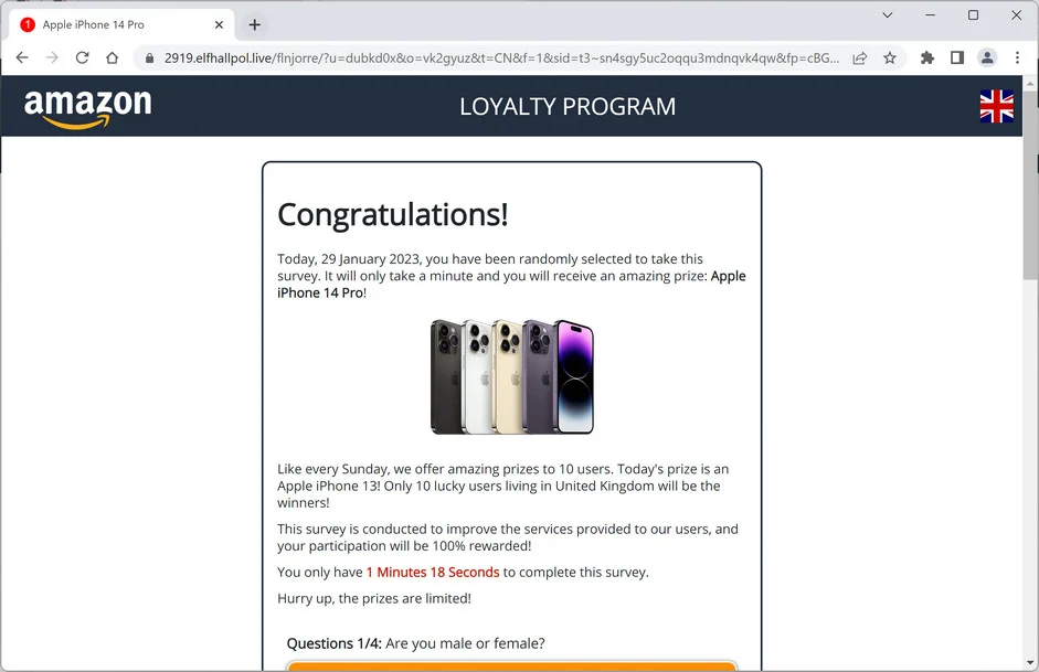 Image: Elfhallpol.live Survey Scam
