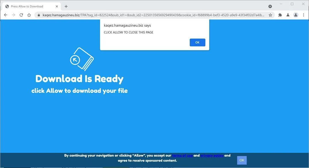 Remove Hamagauzineu.biz pop-up ads (Virus Removal Guide) 1 Image: Chrome browser is redirected to Hamagauzineu.biz