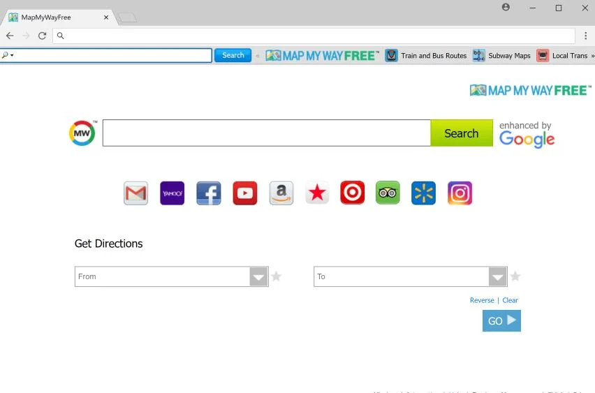 MapMyWayFree toolbar
