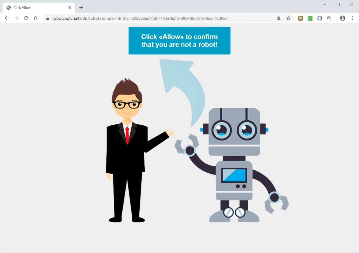 How to remove Robotcaptcha4.info pop-up ads (Virus Removal Guide) 1 Image: Chrome browser is redirected to Robotcaptcha4.info