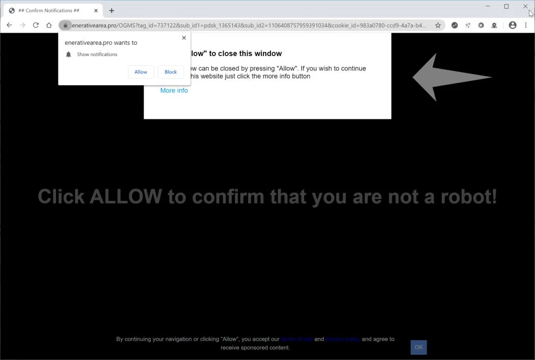 How to remove Enerativearea.pro pop-up ads (Virus Removal Guide) 1 Image: Chrome browser is redirected to Enerativearea.pro