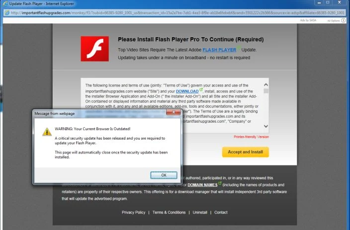 importantflashupgrades.com virus