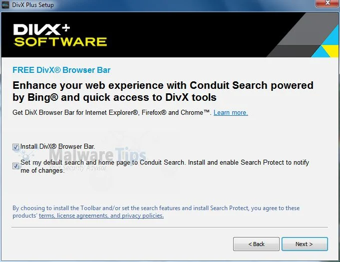 [Image: Divx Toolbar setup]