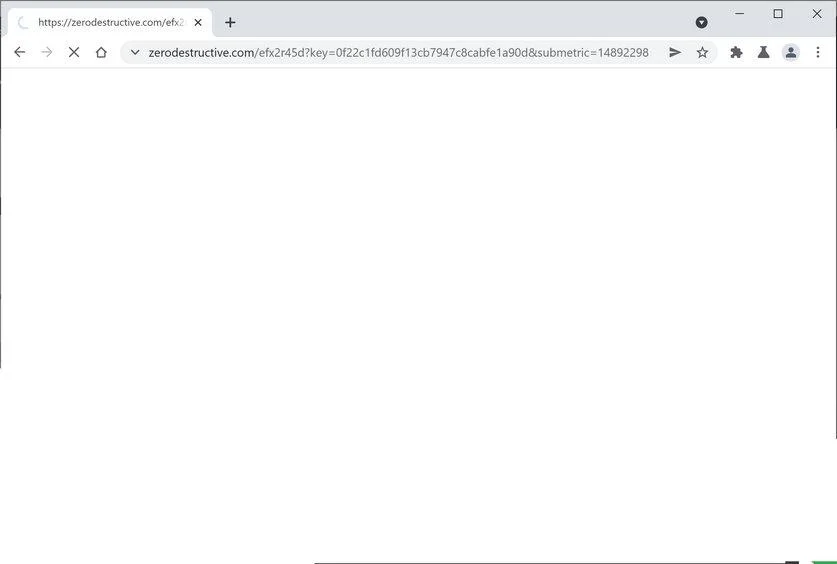 Remove Zerodestructive.com redirect (Virus Removal Guide) 1 Image: Chrome browser is redirected to Zerodestructive.com