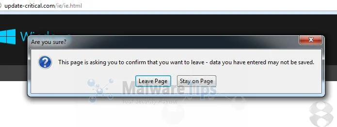 [Image: Warning! Critical update! redirect]