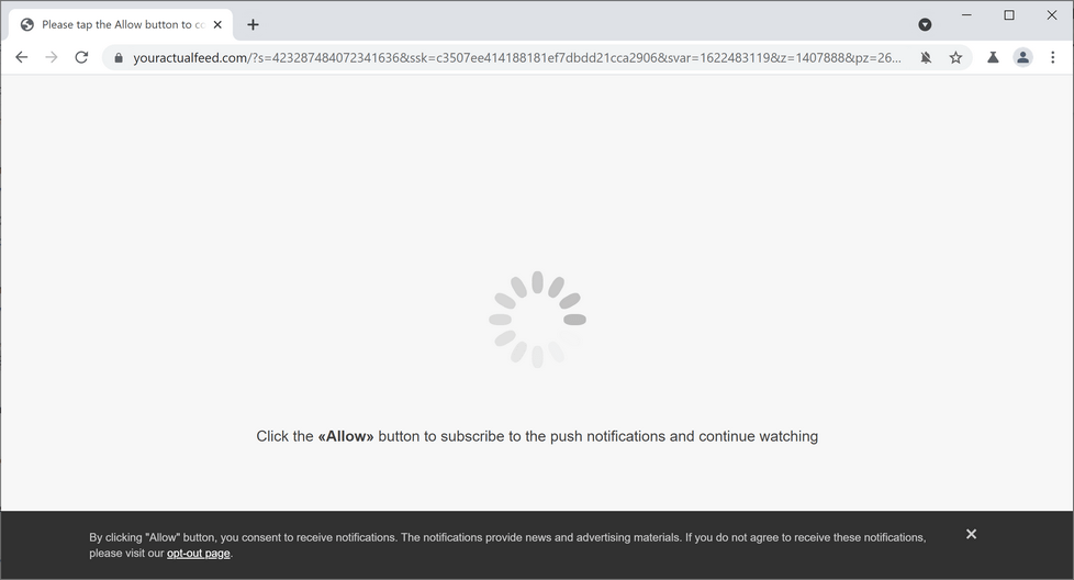 Remove Youractualfeed.com pop-up ads (Virus Removal Guide) 1 Image: Chrome browser is redirected to Youractualfeed.com