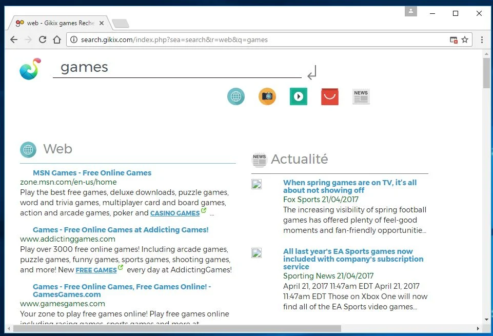 Search.gikix.com redirect virus