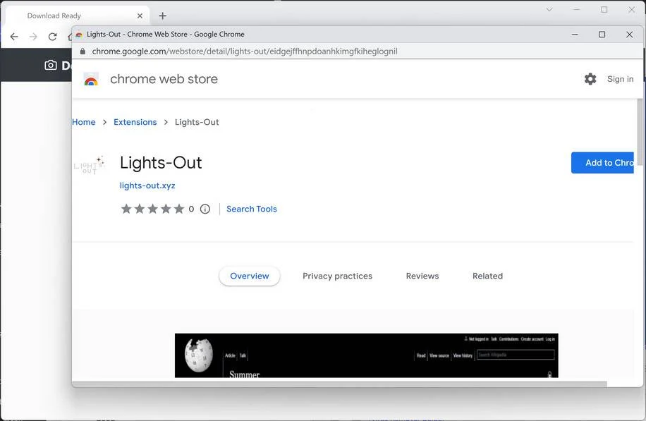 Image: Lights-Out Chrome extension