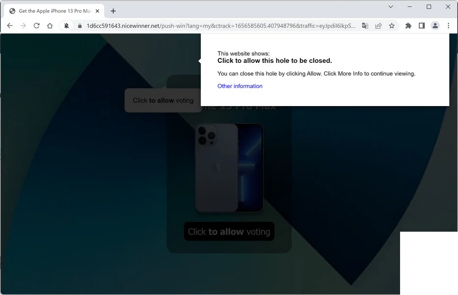 Remove Nicewinner.net Pop-up Ads (Virus Removal Guide) 1 Image: Chrome browser is redirected to Nicewinner.net