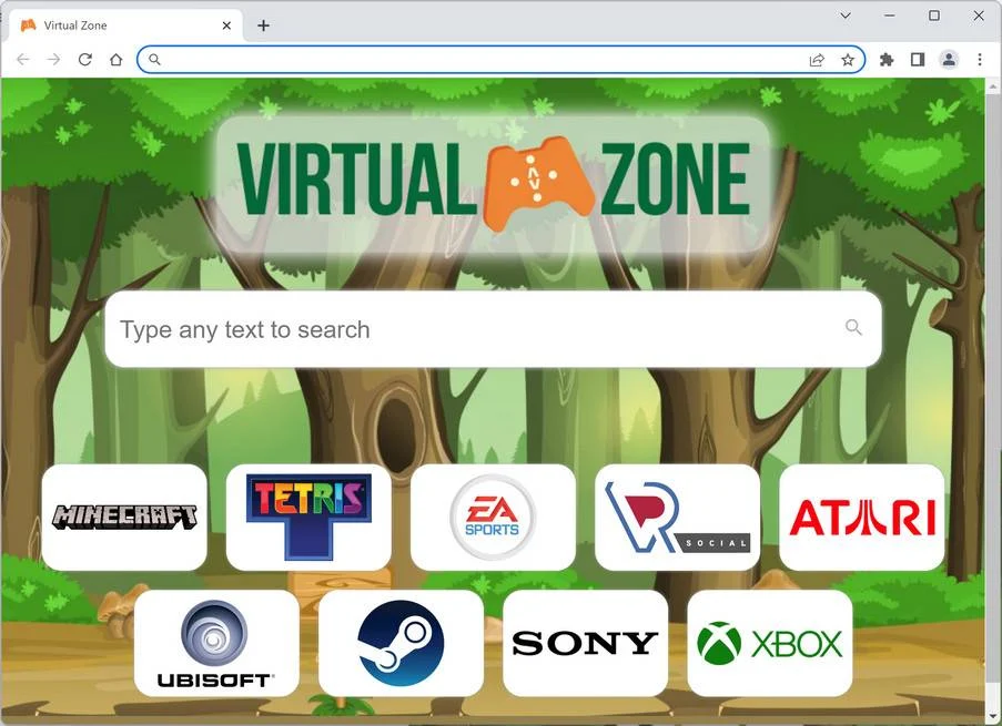 Image: Virtual Zone Chrome new tab page