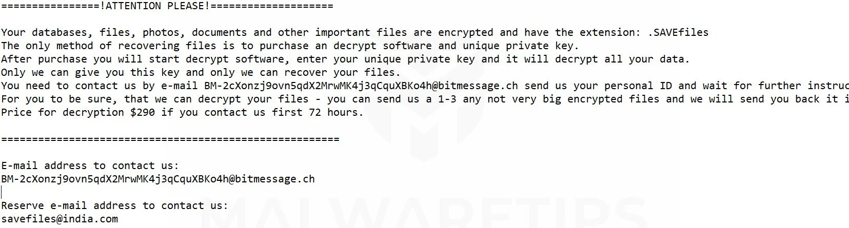 Savefiles@india.com ransomware Virus