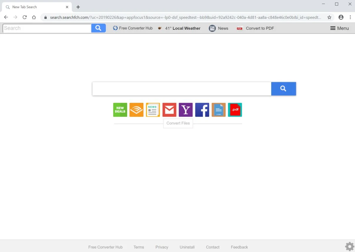 How to remove Search.searchfch.com redirect (Virus Removal Guide) 1 Image: Chrome browser is redirected to the search.searchfch.com site