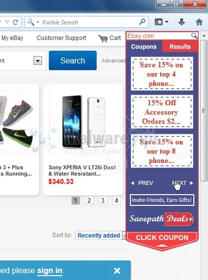 [Image: Savepath Deals virus]