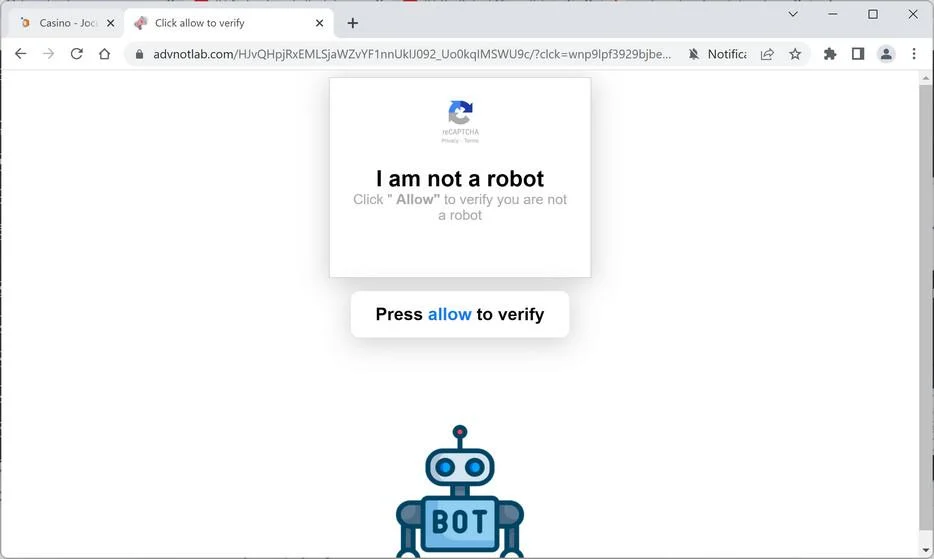 How to Remove Advnotlab.com Pop-up Ads (Virus Removal Guide) 1 Image: Chrome browser is redirected to Advnotlab.com