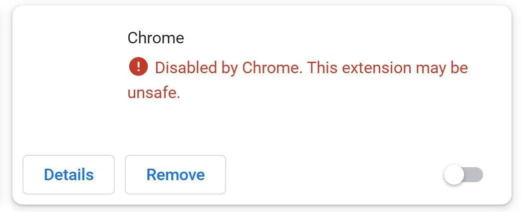How To Remove The Fake "Chrome" Browser Extension 1 Image: Fake Chrome extension