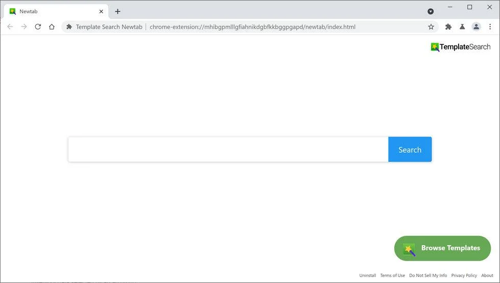 Remove Template Search Newtab redirect (Virus Removal Guide) 1 Image: Chrome browser is redirected to Template Search Newtab
