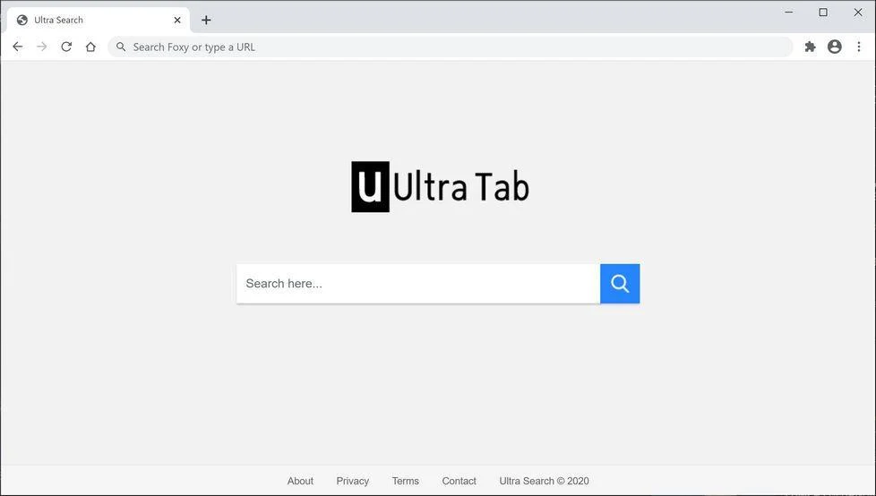 Image: Chrome browser is redirected to Ultra Tab Search